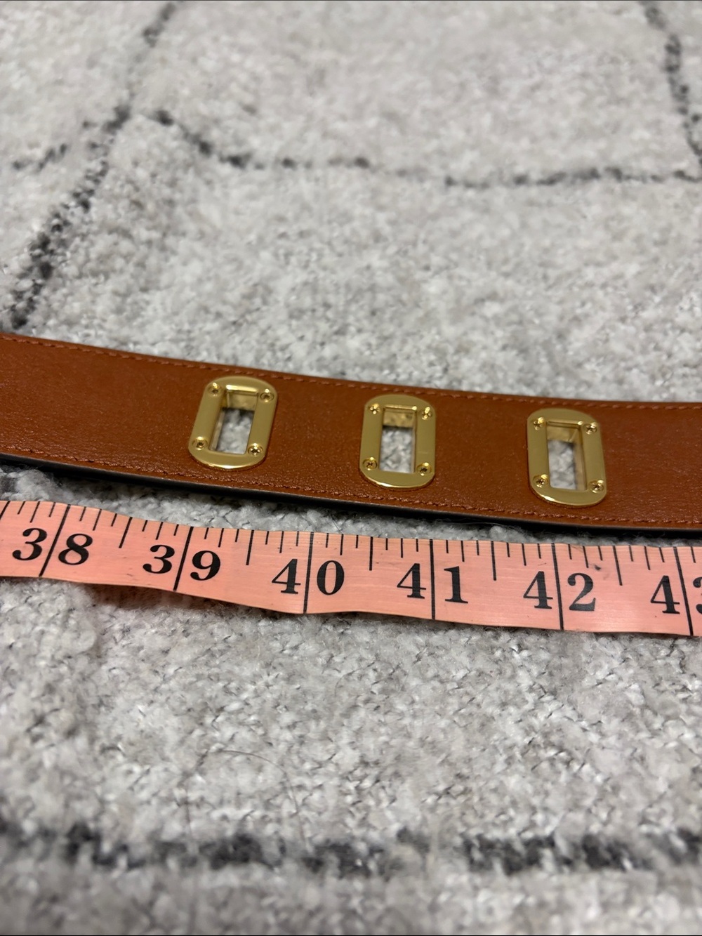 Lauren Ralph Lauren Cognac Leather Chain Belt with Gold Hardware NWOT. - Picture 8 of 8